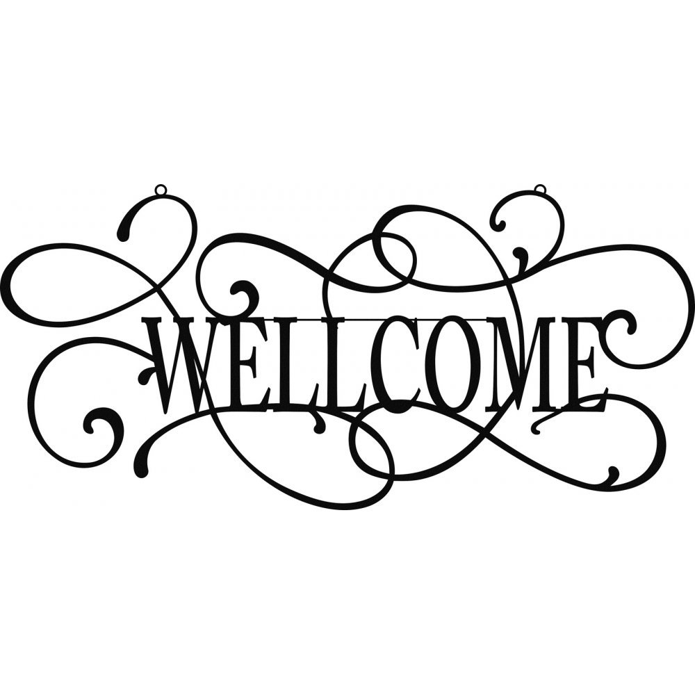 Welcome Sign 50 X 24 Cm Door Sign Metal Wall Decor